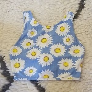 SUMMER SALE Motel daisy print cotton crop top small